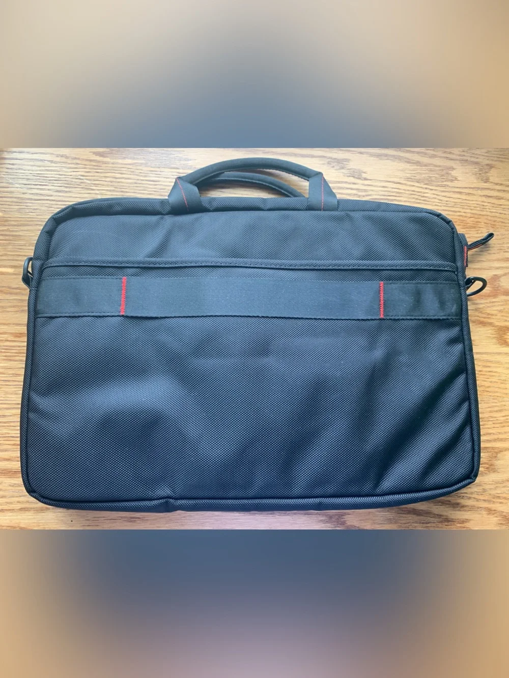 Black Laptop Briefcase with Red Accent